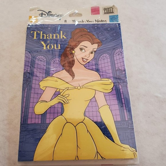 Disney Vintage Belle 8 "Thank You" Blank Notes - Picture 4 of 5